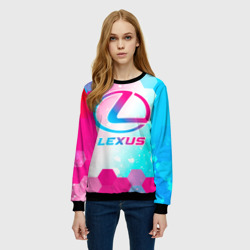 Женский свитшот 3D Lexus neon gradient style - фото 2