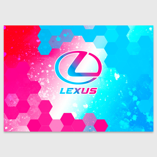 Поздравительная открытка Lexus neon gradient style, цвет белый