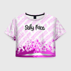 Женская футболка Crop-top 3D Sally Face pro gaming: символ сверху