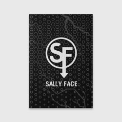Обложка для паспорта матовая кожа Sally Face glitch на темном фоне