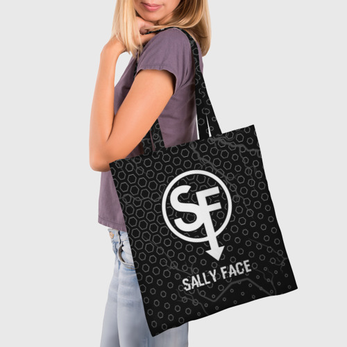 Шоппер 3D Sally Face glitch на темном фоне - фото 3