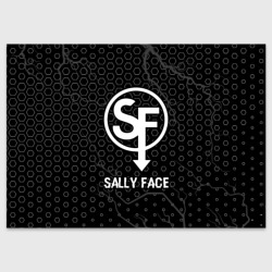 Поздравительная открытка Sally Face glitch на темном фоне