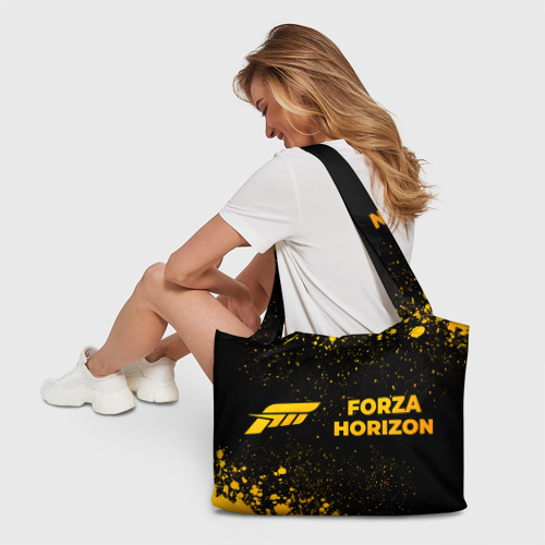 Пляжная сумка 3D Forza Horizon - gold gradient: надпись и символ - фото 6