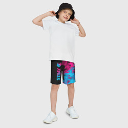 Детские спортивные шорты 3D Stray - neon gradient: по-вертикали - фото 2