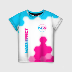 Mass Effect neon gradient style: надпись, символ – Детская футболка 3D с принтом купить со скидкой в -33%