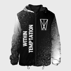 Мужская куртка 3D Within Temptation glitch на темном фоне: надпись, символ