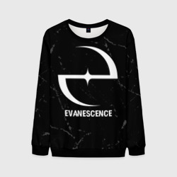 Мужской свитшот 3D Evanescence glitch на темном фоне