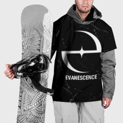 Накидка на куртку 3D Evanescence glitch на темном фоне