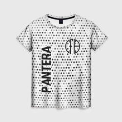 Женская футболка 3D Pantera glitch на светлом фоне: надпись, символ