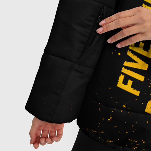 Женская зимняя куртка 3D с принтом Five Finger Death Punch - gold gradient: по-вертикали, фото #4