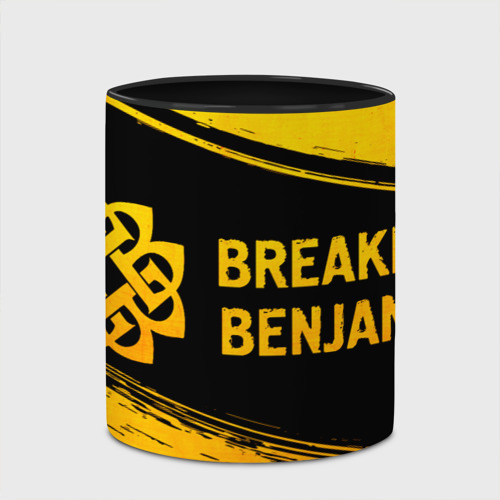 Кружка с полной запечаткой с принтом Breaking Benjamin - gold gradient: надпись и символ, фото #4