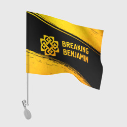 Флаг для автомобиля Breaking Benjamin - gold gradient: надпись и символ