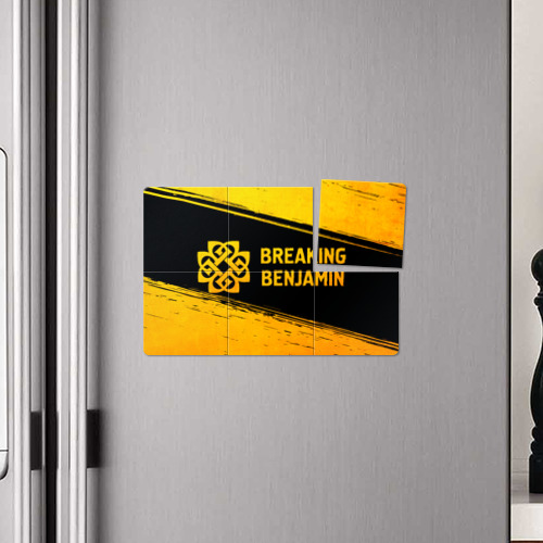Магнитный плакат 3Х2 Breaking Benjamin - gold gradient: надпись и символ - фото 4