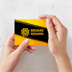 Поздравительная открытка Breaking Benjamin - gold gradient: надпись и символ - фото 2