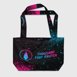 Пляжная сумка 3D Thousand Foot Krutch - neon gradient: надпись и символ