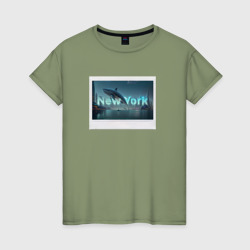 Женская футболка хлопок New York в рамке