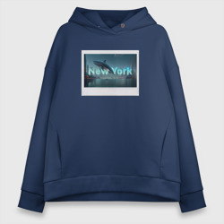 Женское худи Oversize хлопок New York в рамке