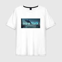 Мужская футболка хлопок Oversize Скрытый текст New York
