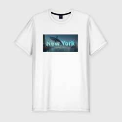 Мужская футболка хлопок Slim Скрытый текст New York