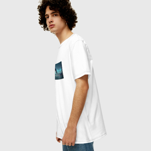 Мужская футболка хлопок Oversize с принтом Скрытый текст New York, вид сбоку #3
