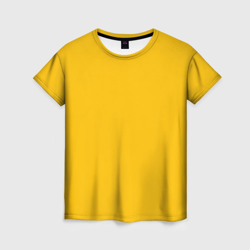 Женская футболка 3D Горчичный однотонный без рисунка, цвет 3D печать