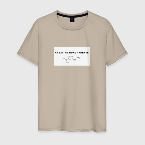 Мужская футболка хлопок с принтом Креатин моногидрат, вид спереди #2
