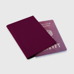 Обложка для паспорта матовая кожа Очень глубокий красно-пурпурный - фото 2