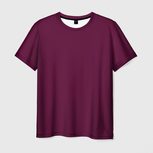Мужская футболка с принтом Очень глубокий красно-пурпурный, вид спереди №1
