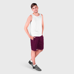 Мужские шорты 3D Очень глубокий красно-пурпурный - фото 2