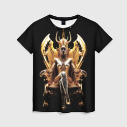 Женская футболка 3D Египтянка на золотом троне