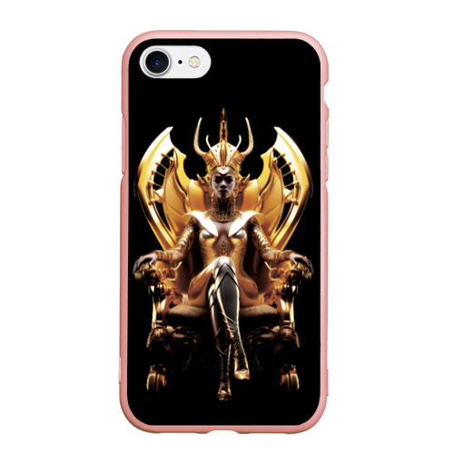 Чехол для iPhone 7/8 матовый с принтом Египтянка на золотом троне, вид спереди #2