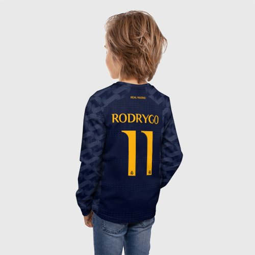 Детский лонгслив 3D Родриго Реал Мадрид форма 23-24 гостевая, цвет 3D печать - фото 4