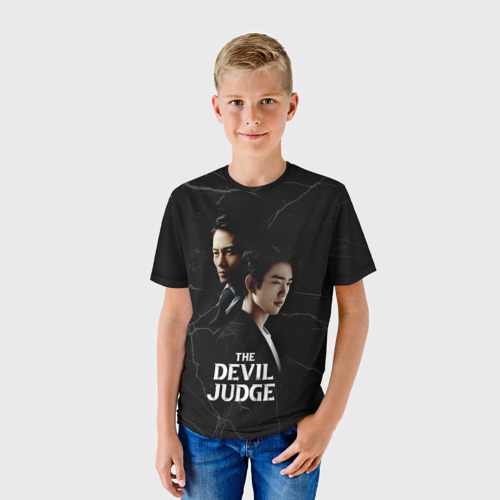 Детская футболка 3D с принтом Дьявольский судья, фото на моделе #1