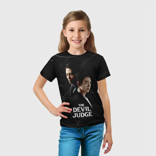 Детская футболка 3D с принтом Дьявольский судья, вид сбоку #3