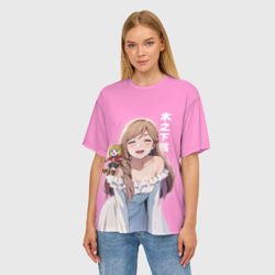 Женская футболка oversize 3D Моя любовь 999 уровня к Ямаде - Ананочка - фото 2