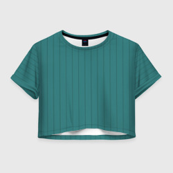 Женская футболка Crop-top 3D Полосатый благородны зелёный