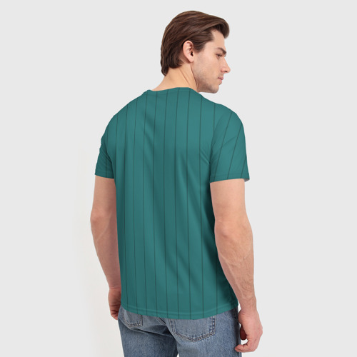 Мужская футболка 3D Полосатый благородны зелёный, цвет 3D печать - фото 4
