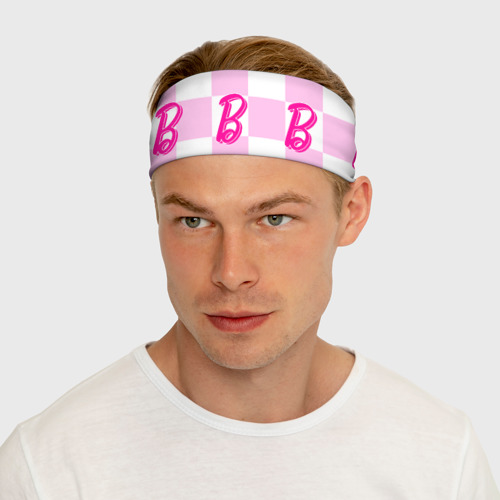 Повязка на голову 3D Розовая шашка и Барби - фото 5