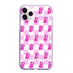 Чехол для iPhone 11 Pro матовый Розовая шашка и Барби