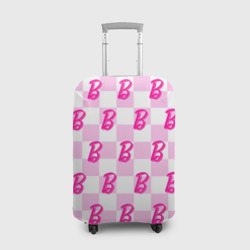 Чехол для чемодана 3D Розовая шашка и Барби