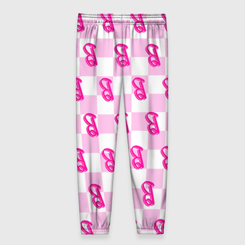Женские брюки 3D Розовая шашка и Барби, цвет 3D печать - фото 2
