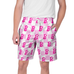 Мужские шорты 3D Розовая шашка и Барби