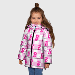 Зимняя куртка для девочек 3D Розовая шашка и Барби - фото 2