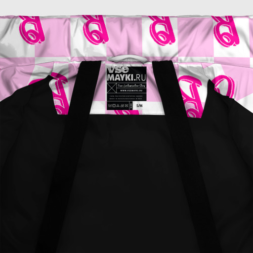 Женская зимняя куртка Oversize Розовая шашка и Барби, цвет черный - фото 7