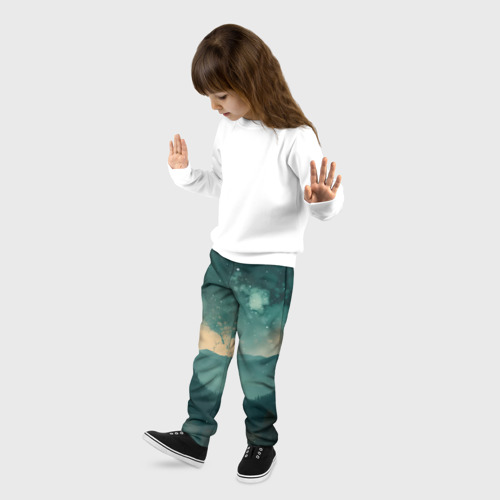 Детские брюки 3D Космическая ночь в горах, цвет 3D печать - фото 3