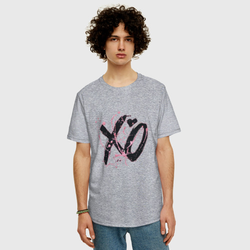 Мужская футболка хлопок Oversize с принтом Xo The Weeknd, фото на моделе #1