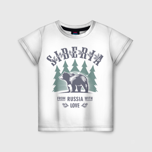 Детская футболка 3D Сибирь - из России с любовью и медведями, цвет 3D печать