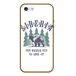 Чехол для iPhone 5/5S матовый Сибирь - из России с любовью и медведями