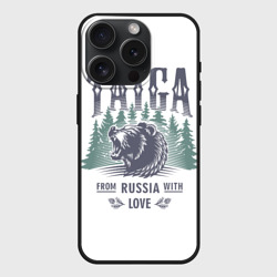 Чехол силиконовый для Apple iPhone 15 Pro матовый Тайга - из России с любовью
