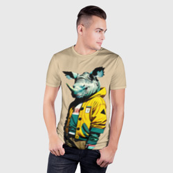 Мужская футболка 3D Slim Dude rhino - urban style - фото 2